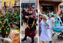 Von Chaplin bis Suffragetten: Haslachs bunte Fastnachtssause